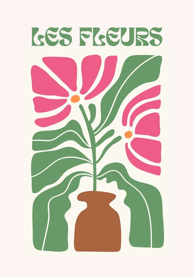 Stampa di natura morta floreale ispirata alla Pop Art di Tom Wesselmann poster con telaio in plastica da NorwesClub