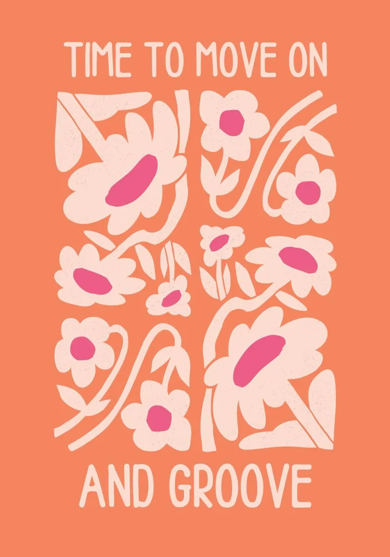 "Time To Move On" Psicodélico Retro Groovy Sun Pop Art hahnemühle de NorwesClub