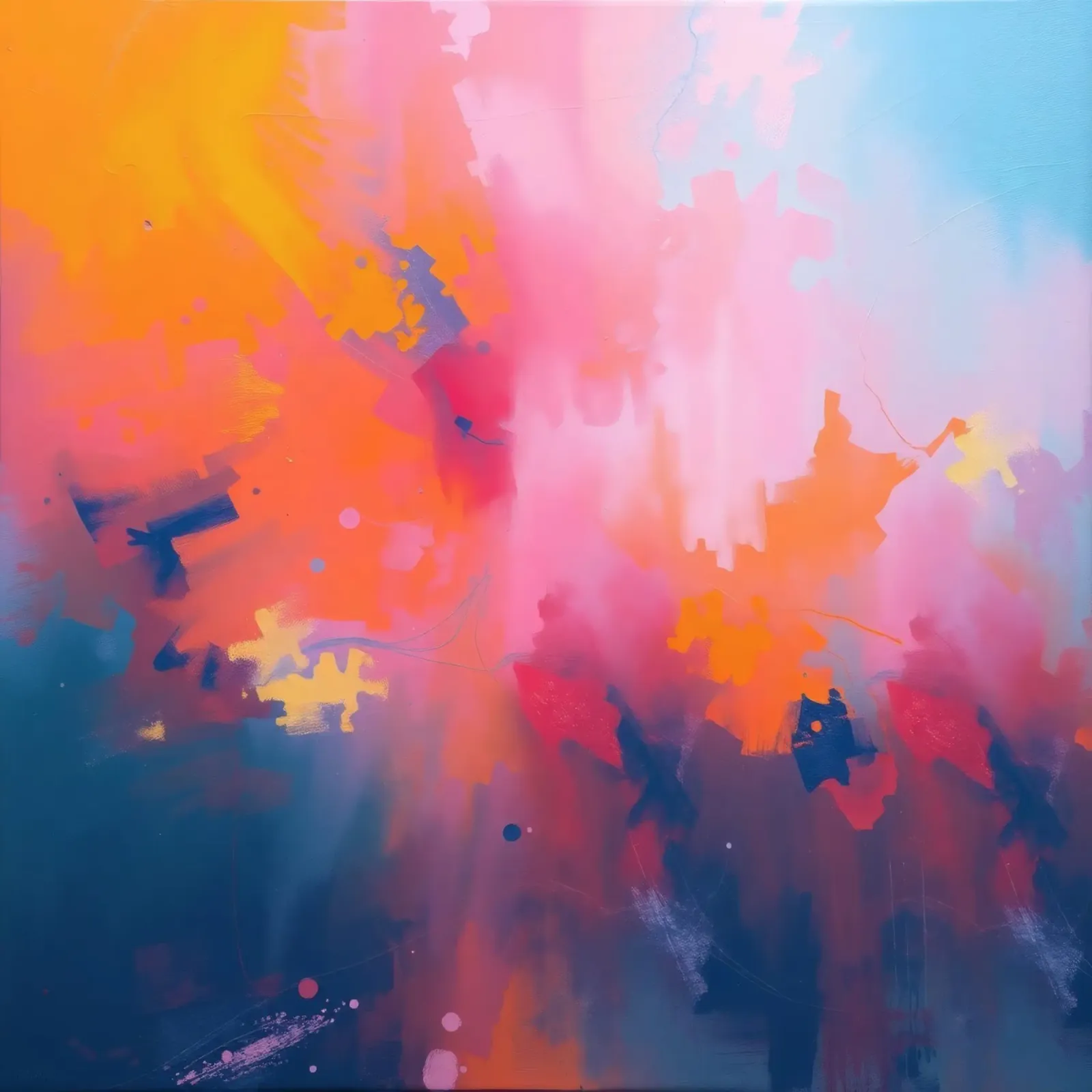 abstract artwork in vibrant hues capturing the essence canvas by DesignDoodle