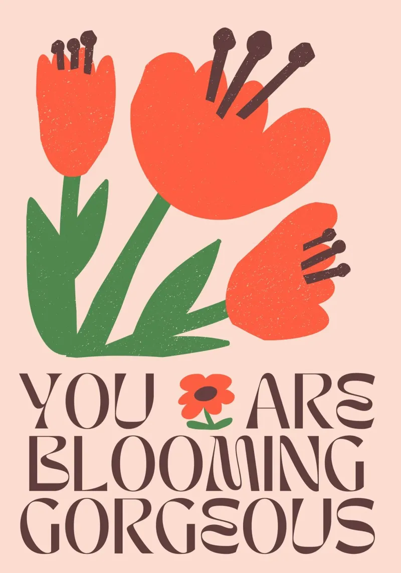 "Blooming Gorgeous" Retro Valentine's Floral Pop Art Print canvas by NorwesClub