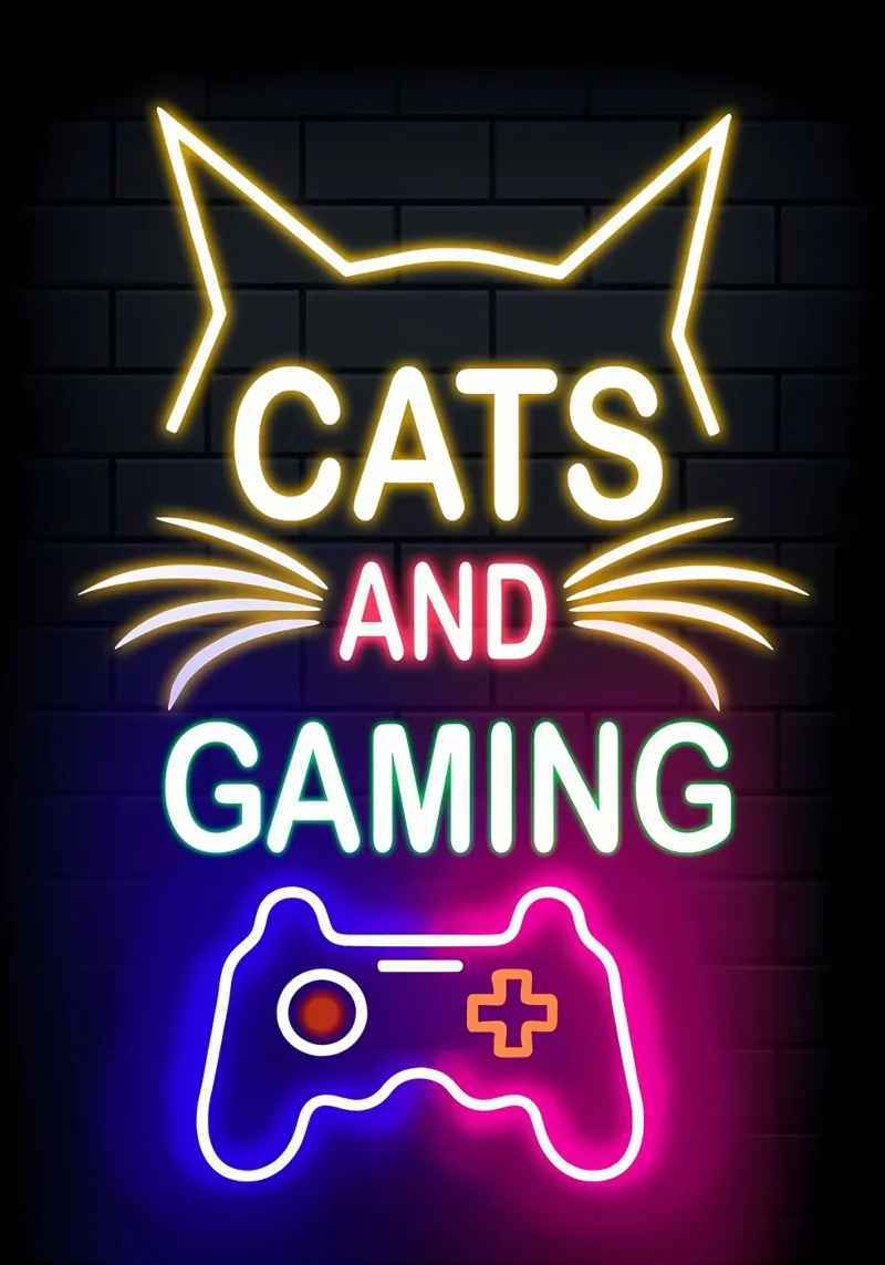 controller di gioco per gatti al neon pellicola backlit da Quinten Tibbetts-Minimalist