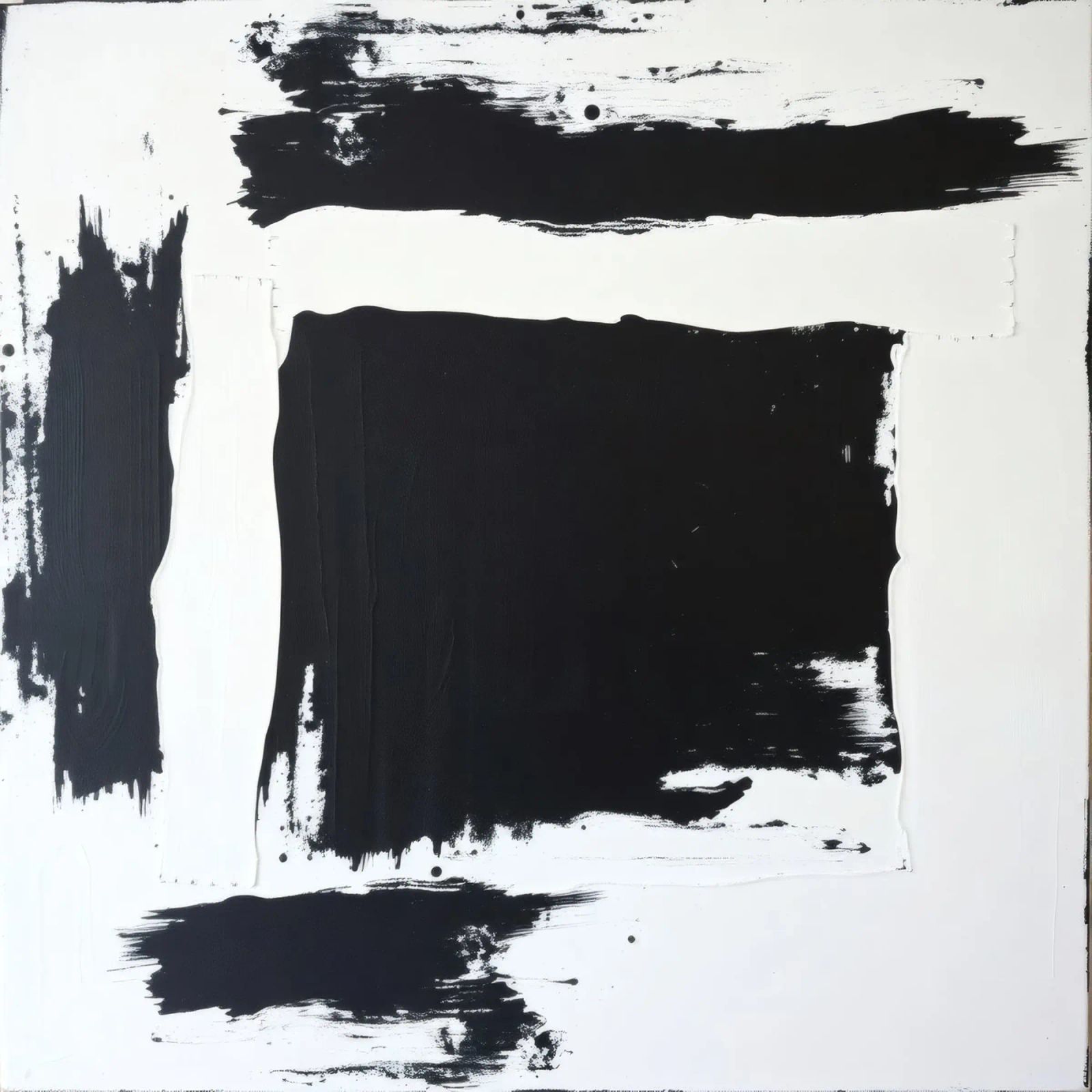 Abstraktes Schwarz-Weiß-Kunstwerk mit kräftigem Pinselstrich Poster von DesignDoodle
