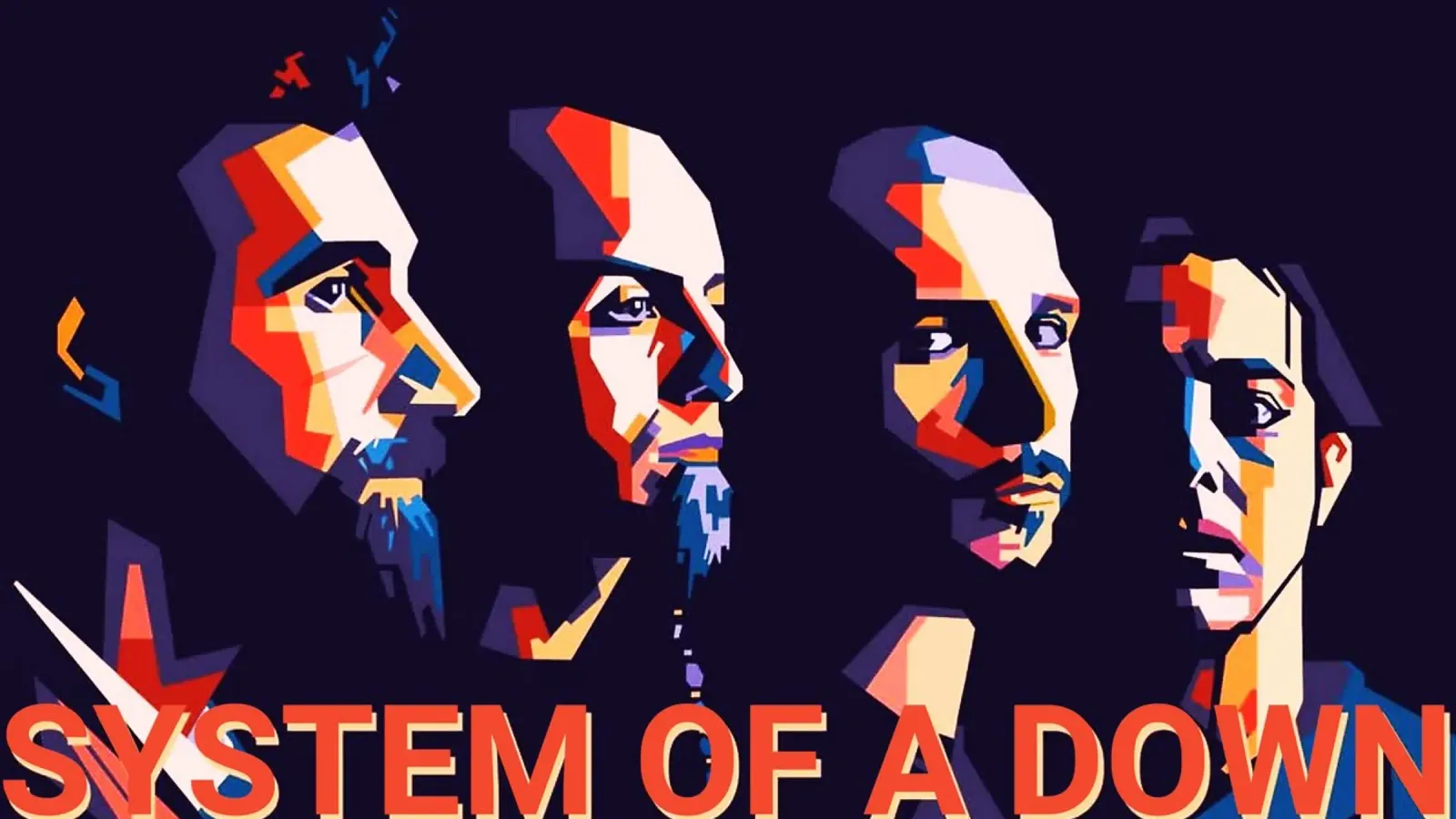 La band SYSTEM OF A DOWN pellicola backlit da Hantamrata