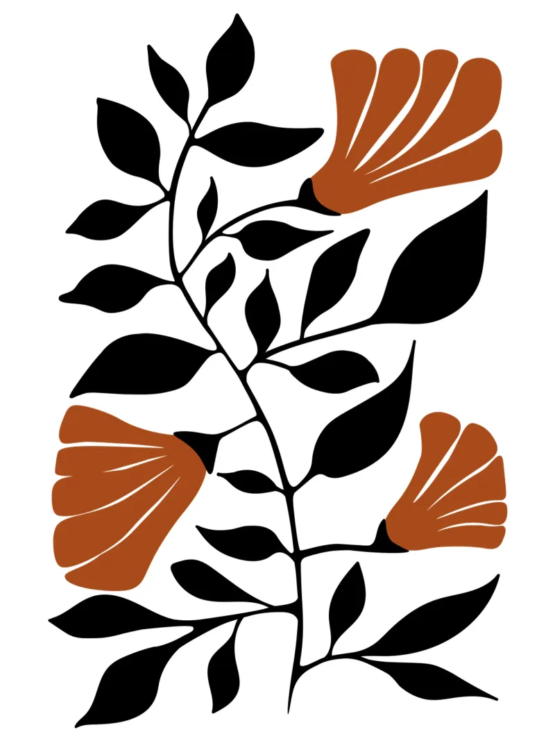 Design floreale rosso e nero in terracotta pellicola backlit da Dream Print Designs