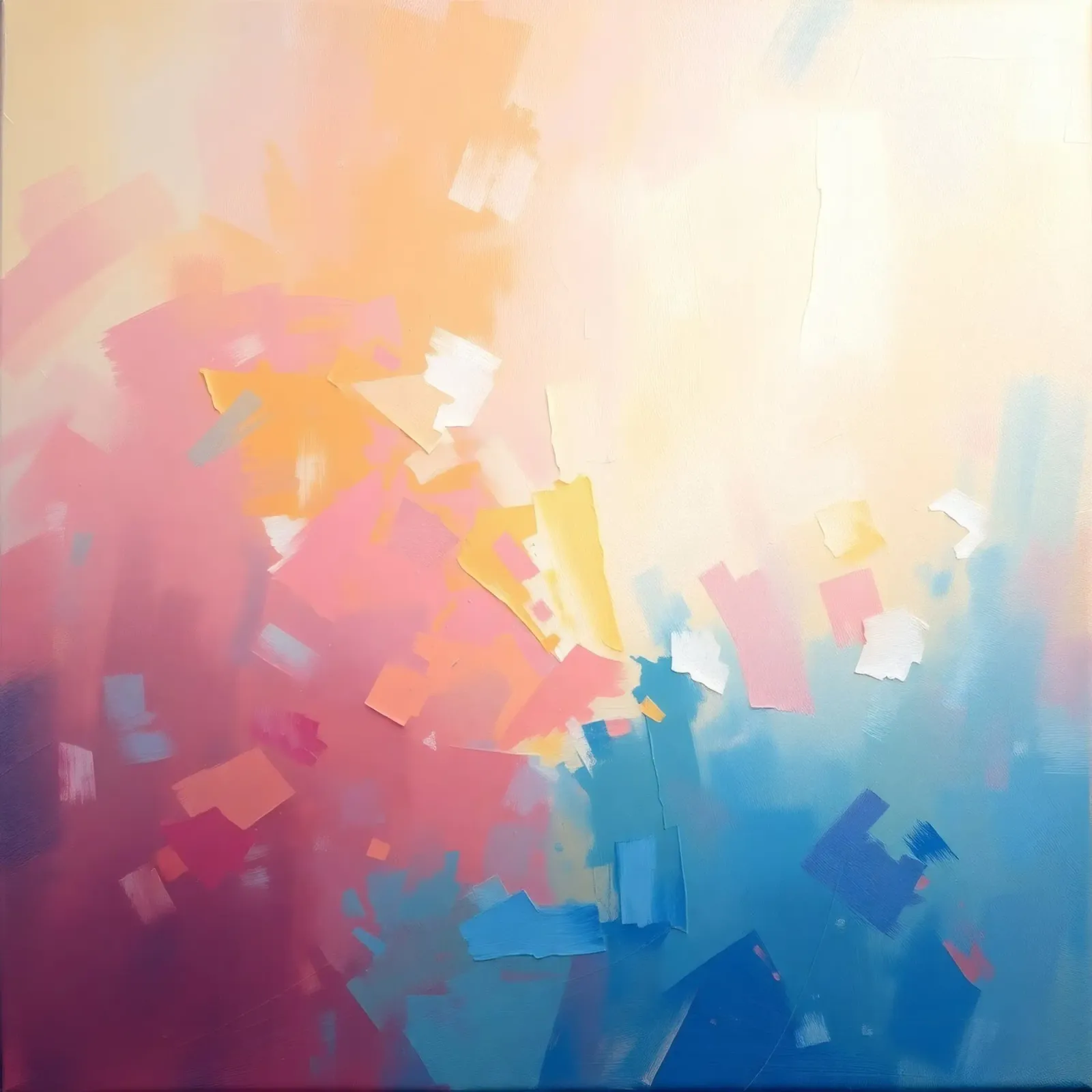 Kleurrijk abstract kunstwerk met zachte tinten die in elkaar overvloeien hahnemühle van DesignDoodle