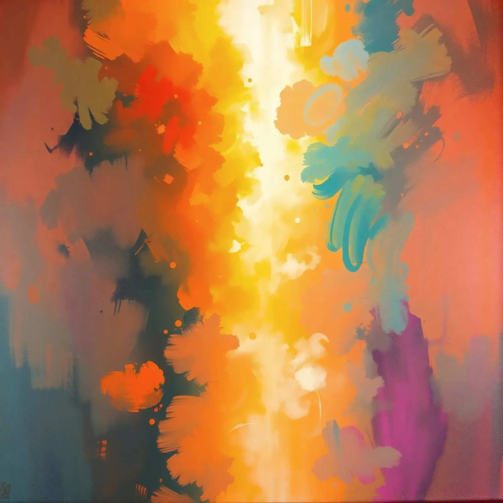 Kleurrijk abstract kunstwerk met levendige tinten en dynamische canvas van DesignDoodle
