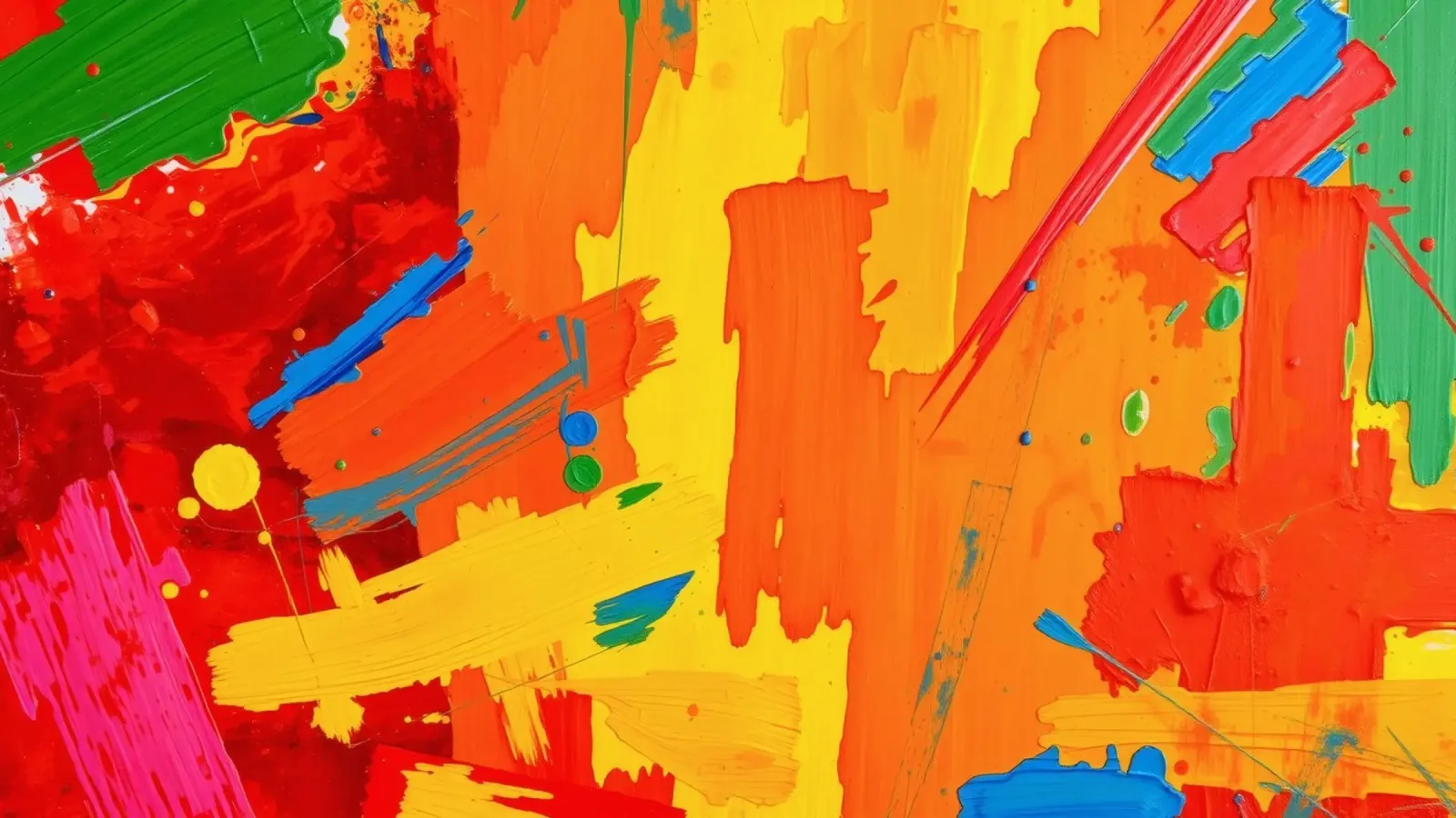 Peinture abstraite colorée avec des traits audacieux et des teintes vibrantes poster avec cadre en plastique de DesignDoodle