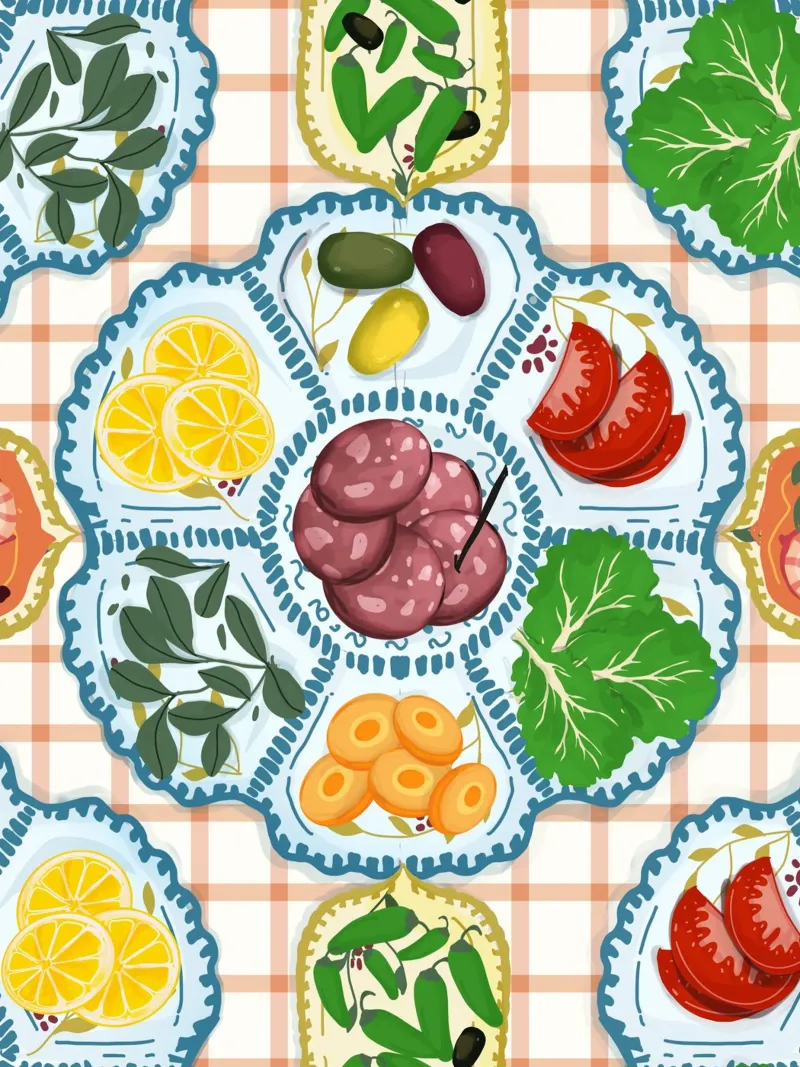 Tapas spagnole poster con telaio in plastica da Mitalim Designs