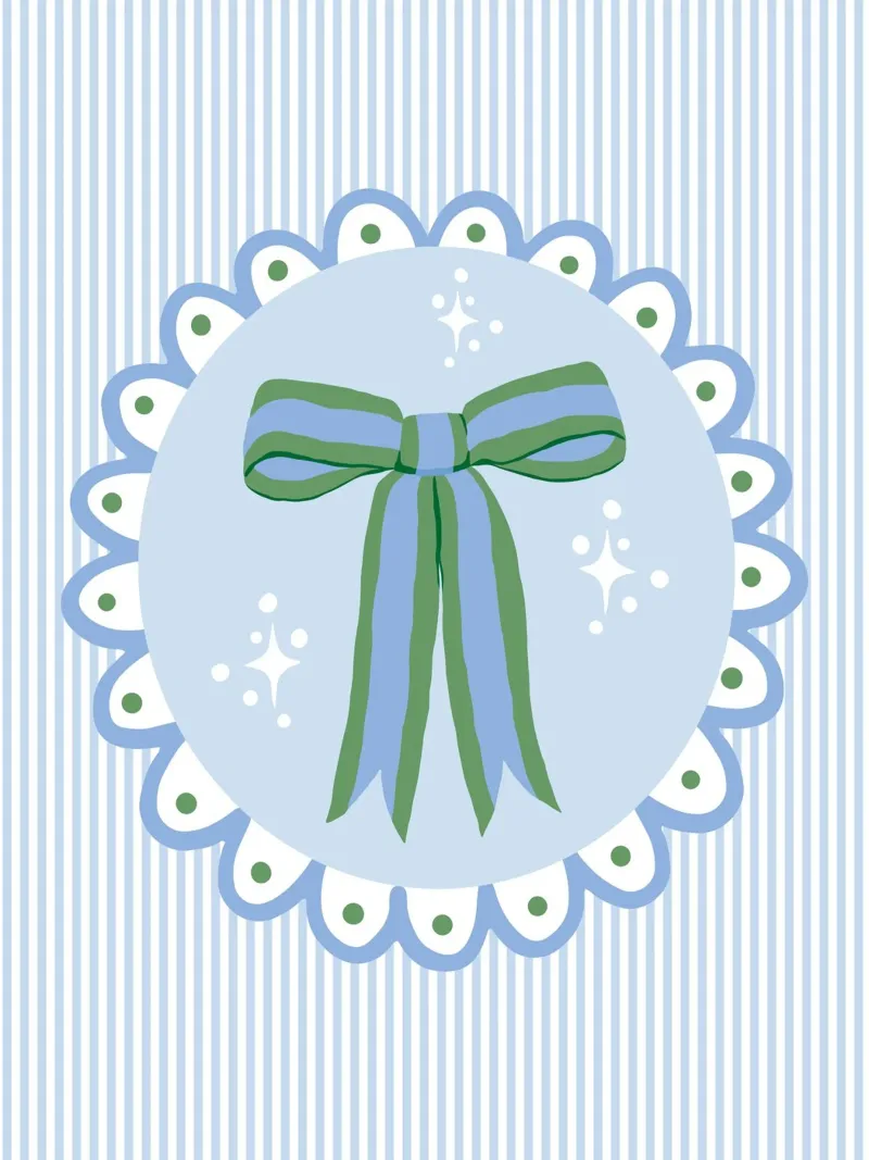Pretty sparking coquette ribbon in blue and green poster da Vivdesign