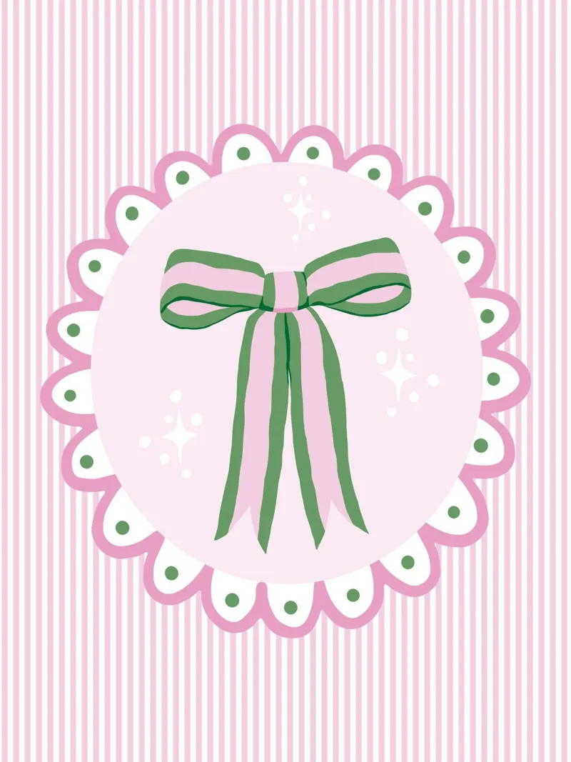 Pretty sparkling coquette ribbon in pink and green carta hahnemühle da Vivdesign