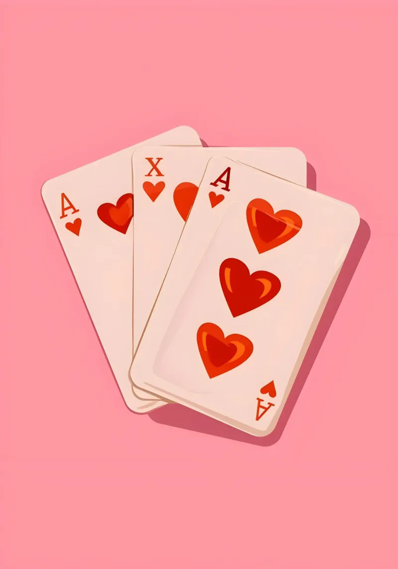 Pink Ace of Hearts Retro Playing Card Pop Art Print canvas with Floater frame by NorwesClub