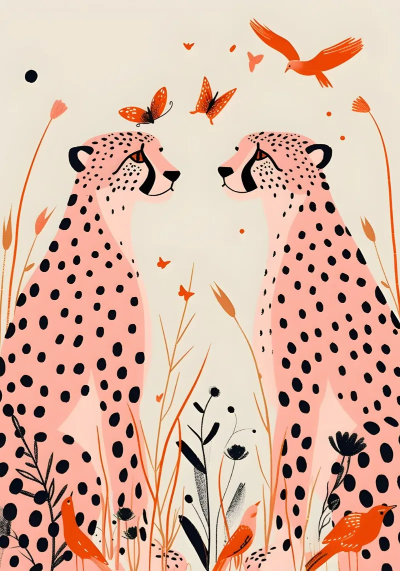 Psychedelische Cheetah Spots Abstract Dier Pop Art Print canvas van NorwesClub