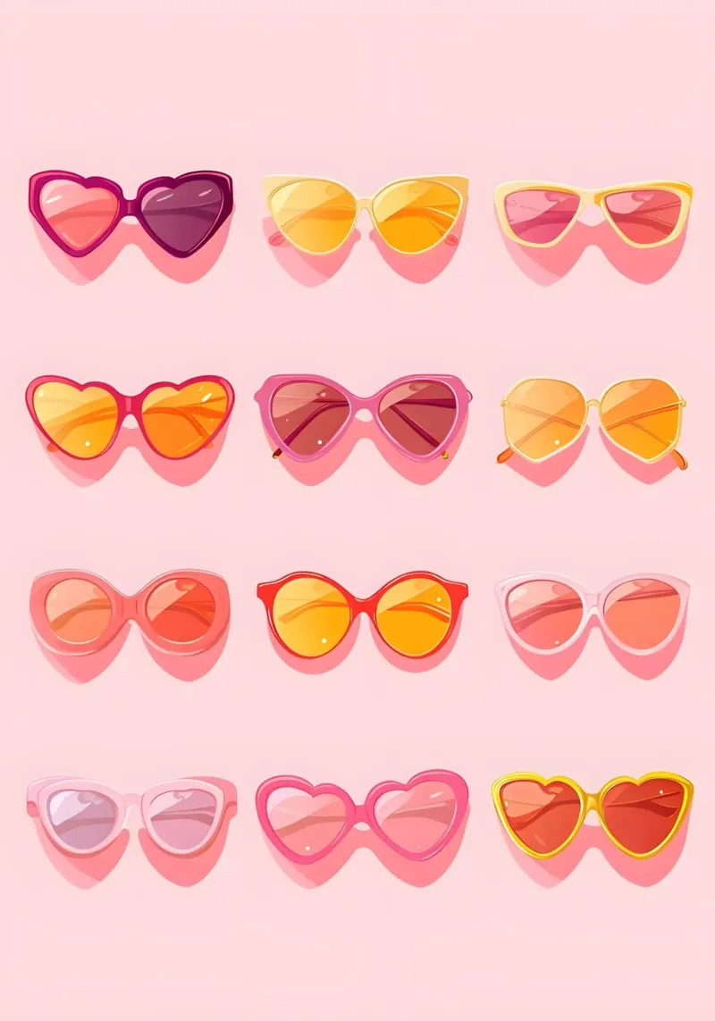 Gafas de Sol Rosa Ombré Verano Retro Glam Pop Art Print metacrilato de NorwesClub