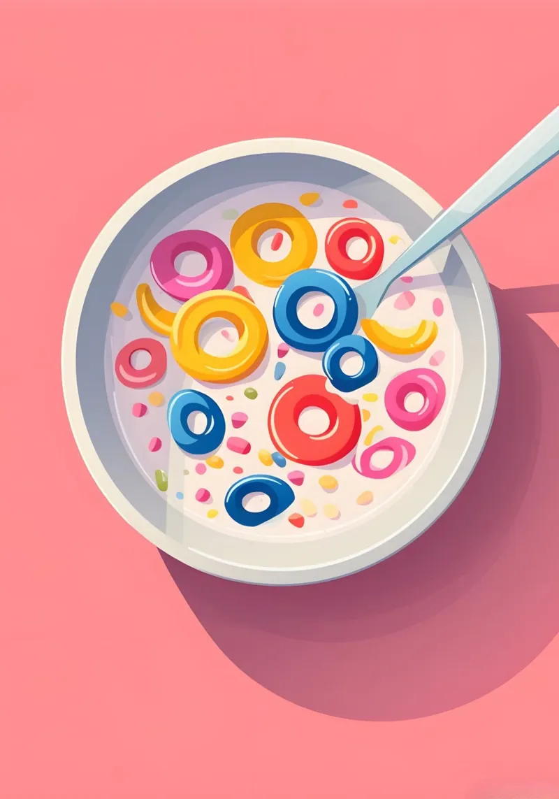 Impresión Pop Art Cereal Retro Caricatura Desayuno metacrilato de NorwesClub
