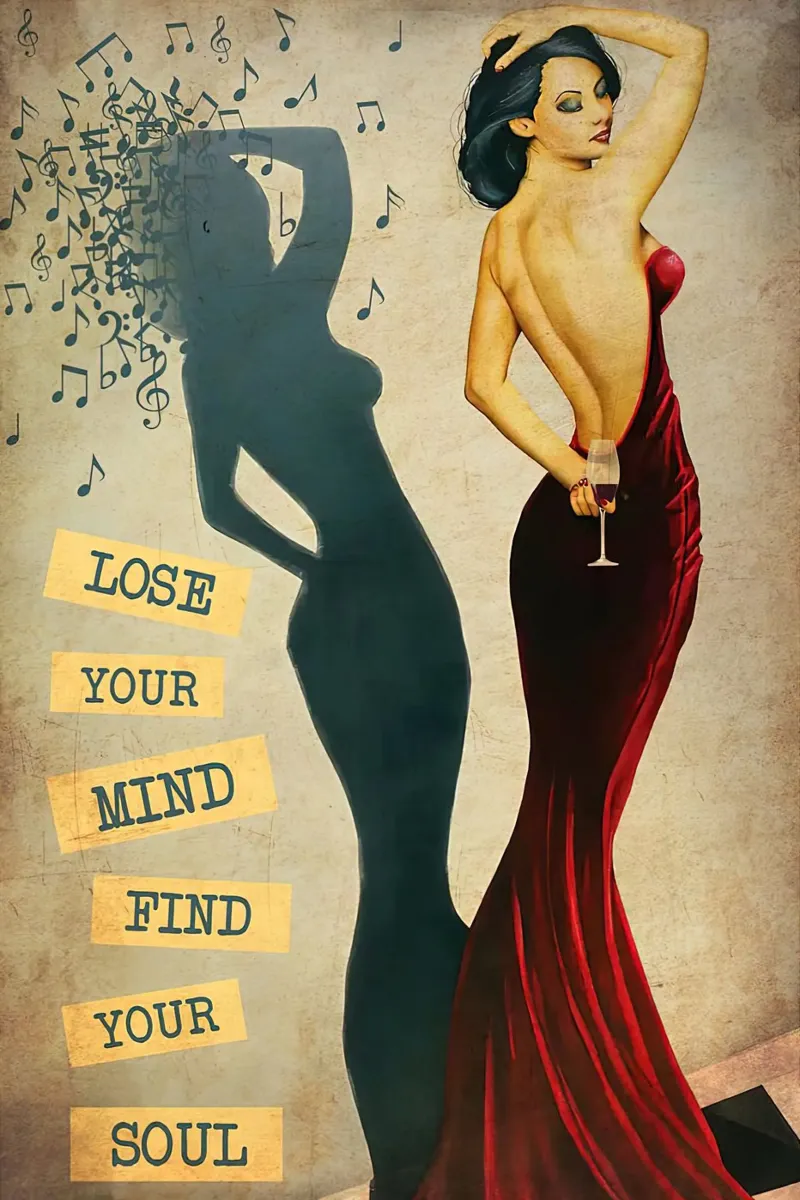 Mädchen liebt Musik und Wein Poster von Aaronshop
