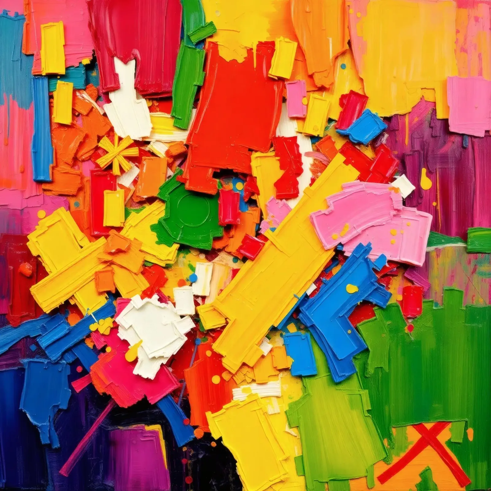 Esplosione di colori vivaci con forme e texture astratte pannello forex da DesignDoodle