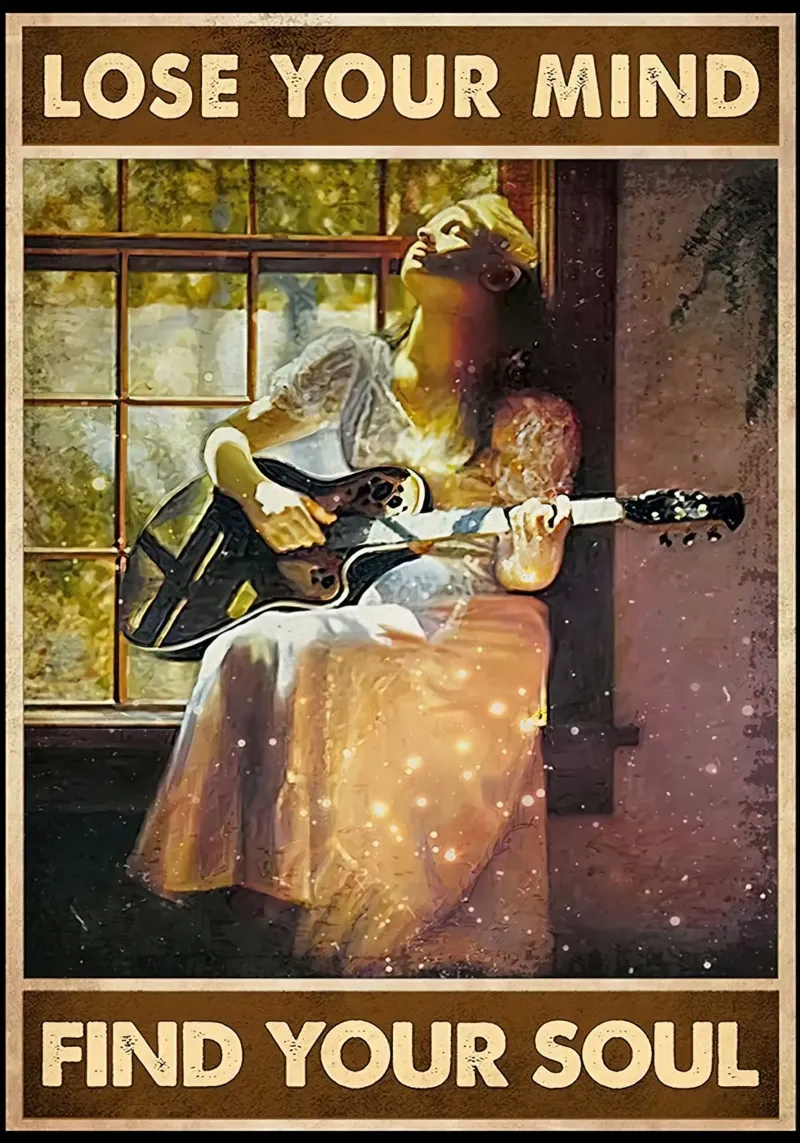 Ragazza suona la chitarra pellicola backlit da Aaronshop
