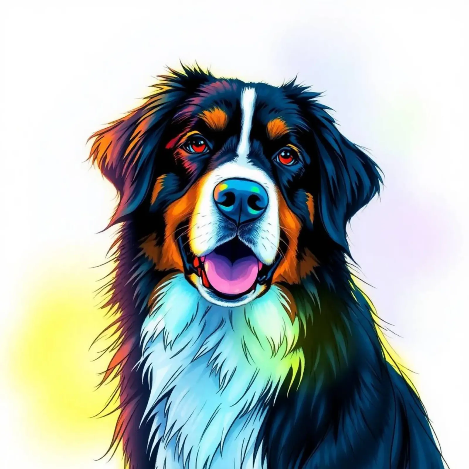 Bellissimo cane da montagna bernese #142 poster con telaio in plastica da Yumis.Beargang.and.Me