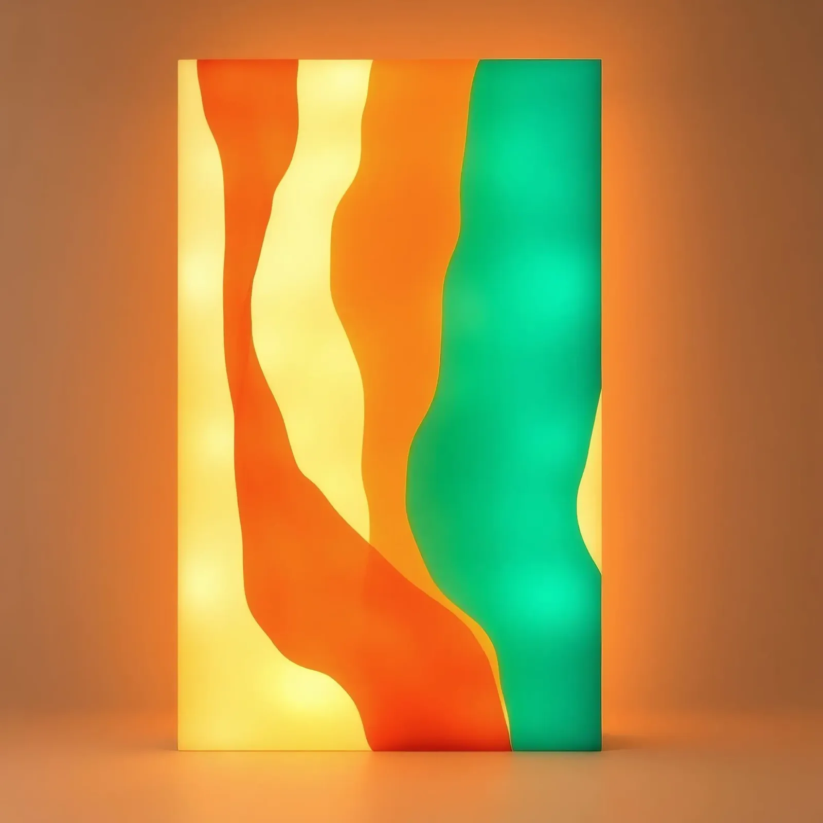 Brightly colored abstract light panel illuminating a warm canvas by DesignDoodle