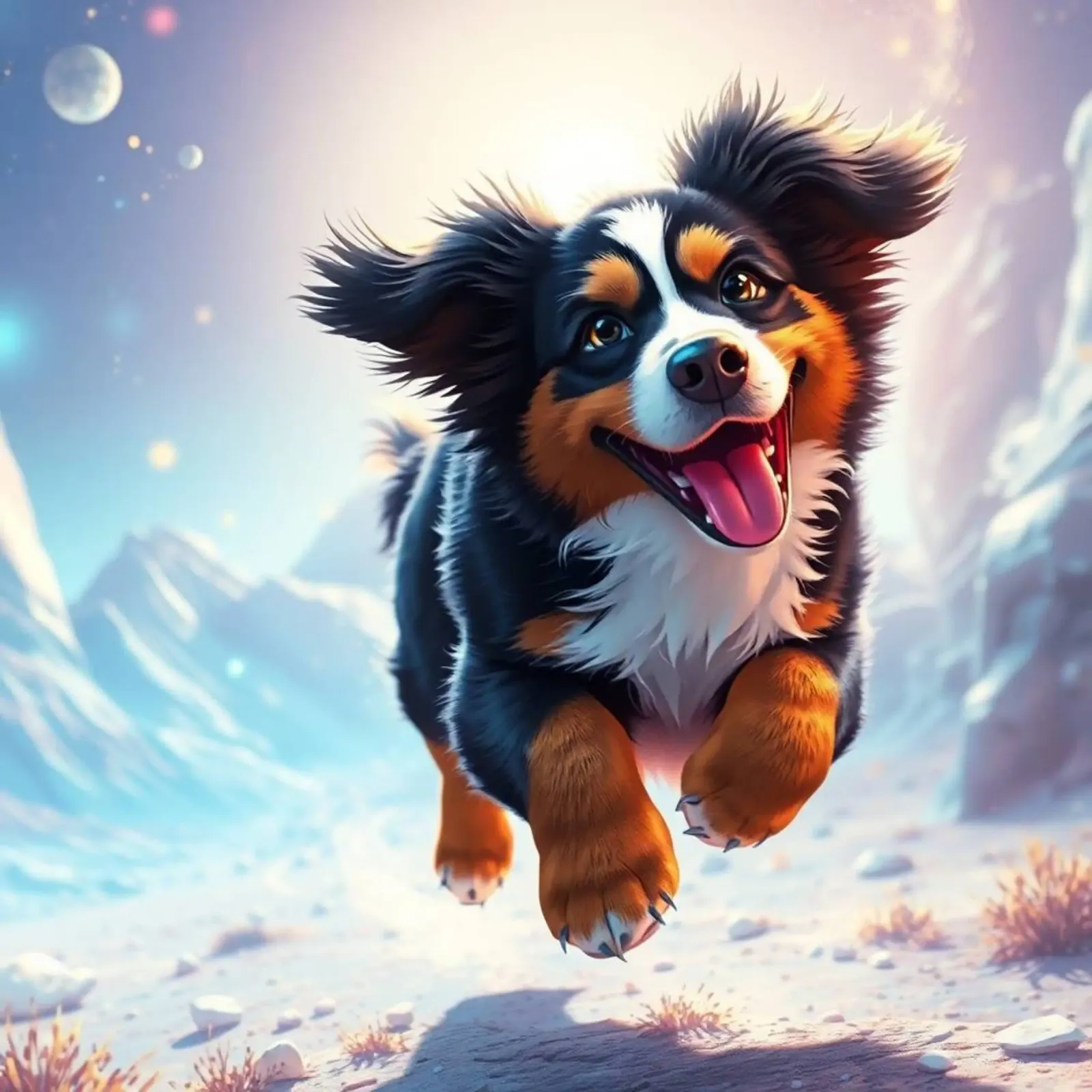 Bellissimo cane da montagna bernese #144 poster con telaio in legno da Yumis.Beargang.and.Me