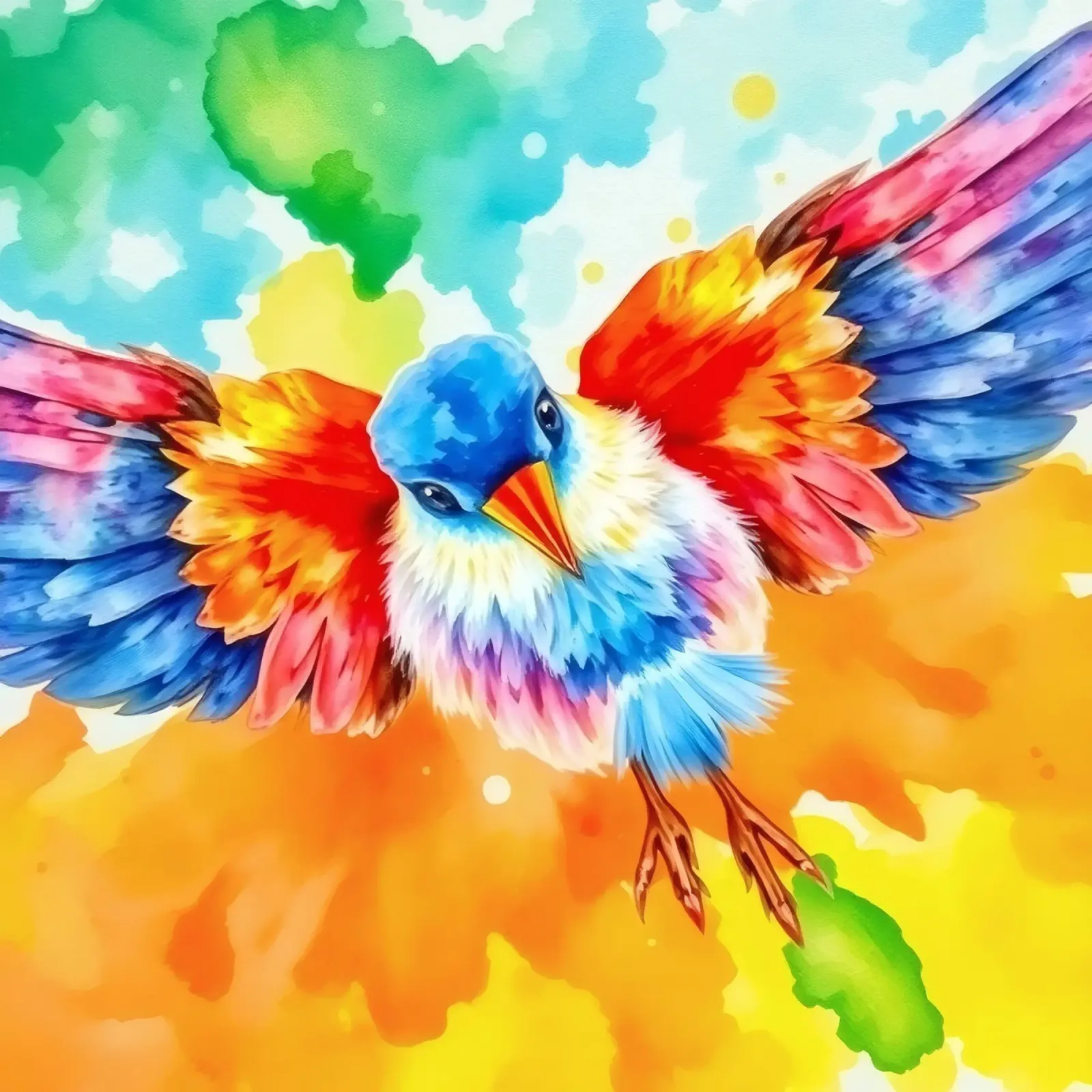 Uccello colorato in volo con ali vibranti e colori vivaci pellicola backlit da DesignDoodle
