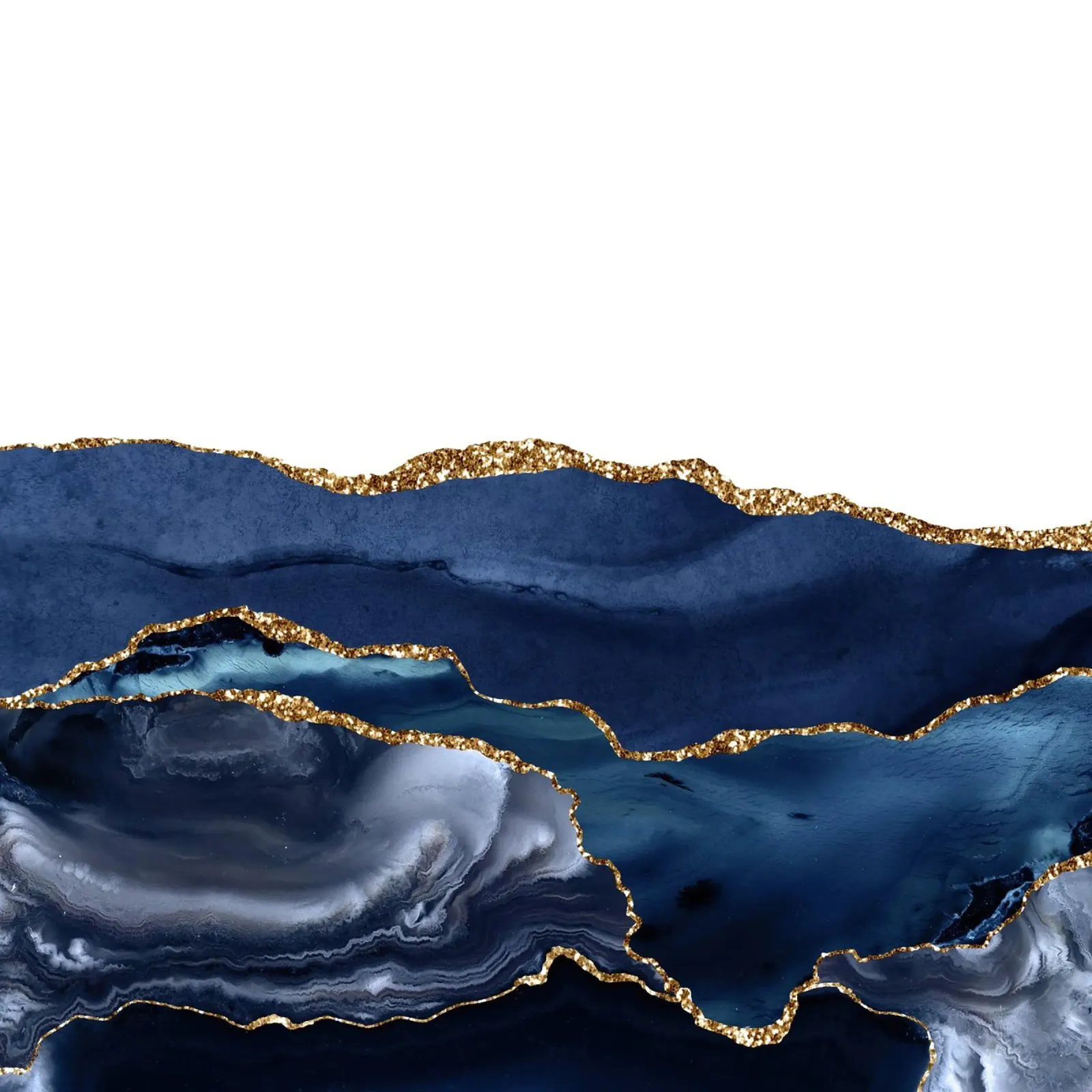 Navy & Gold Agate Texture 21 canvas with Floater frame by Gemstone Textures