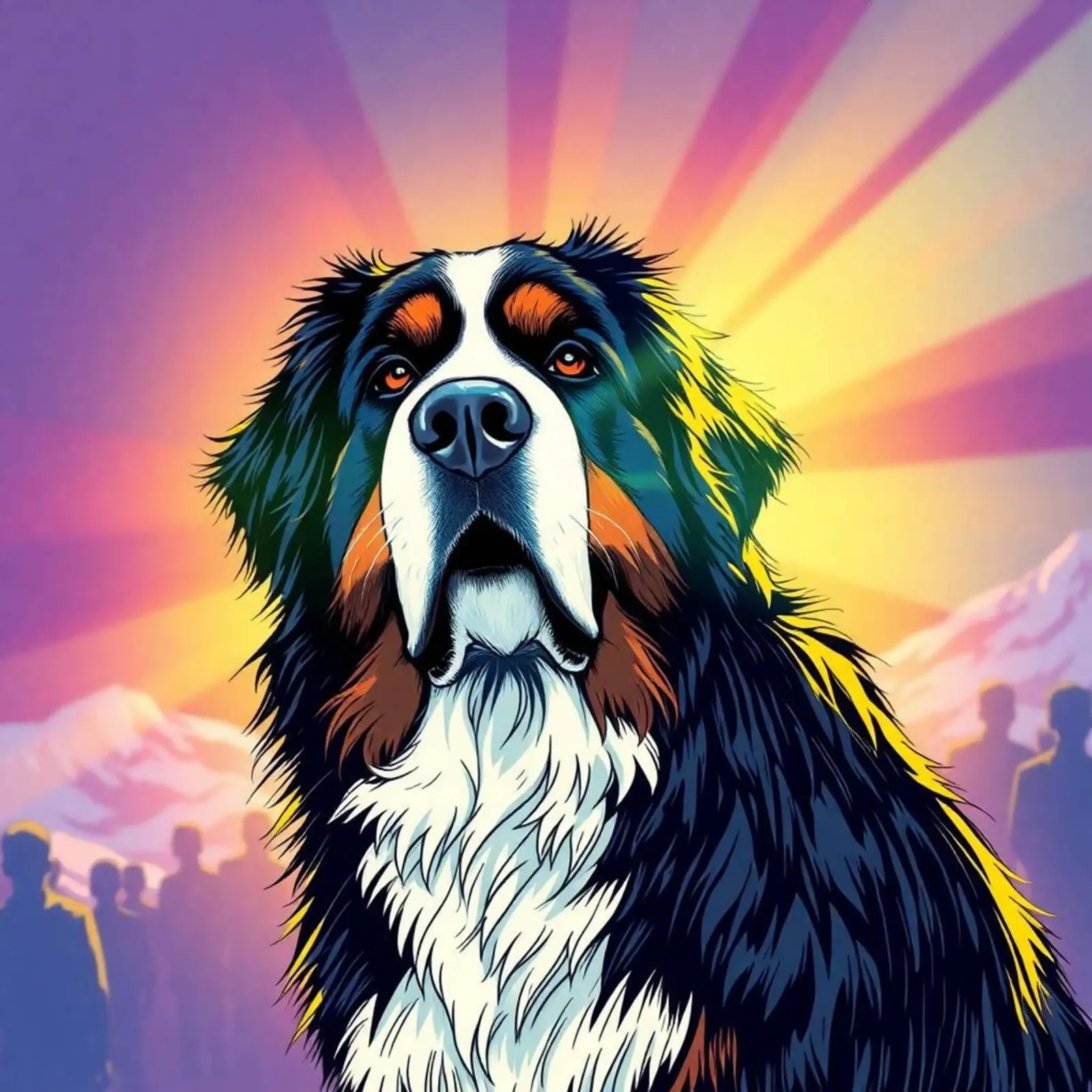 Bellissimo cane da montagna bernese #147 tela con Cornice a cassetta da Yumis.Beargang.and.Me