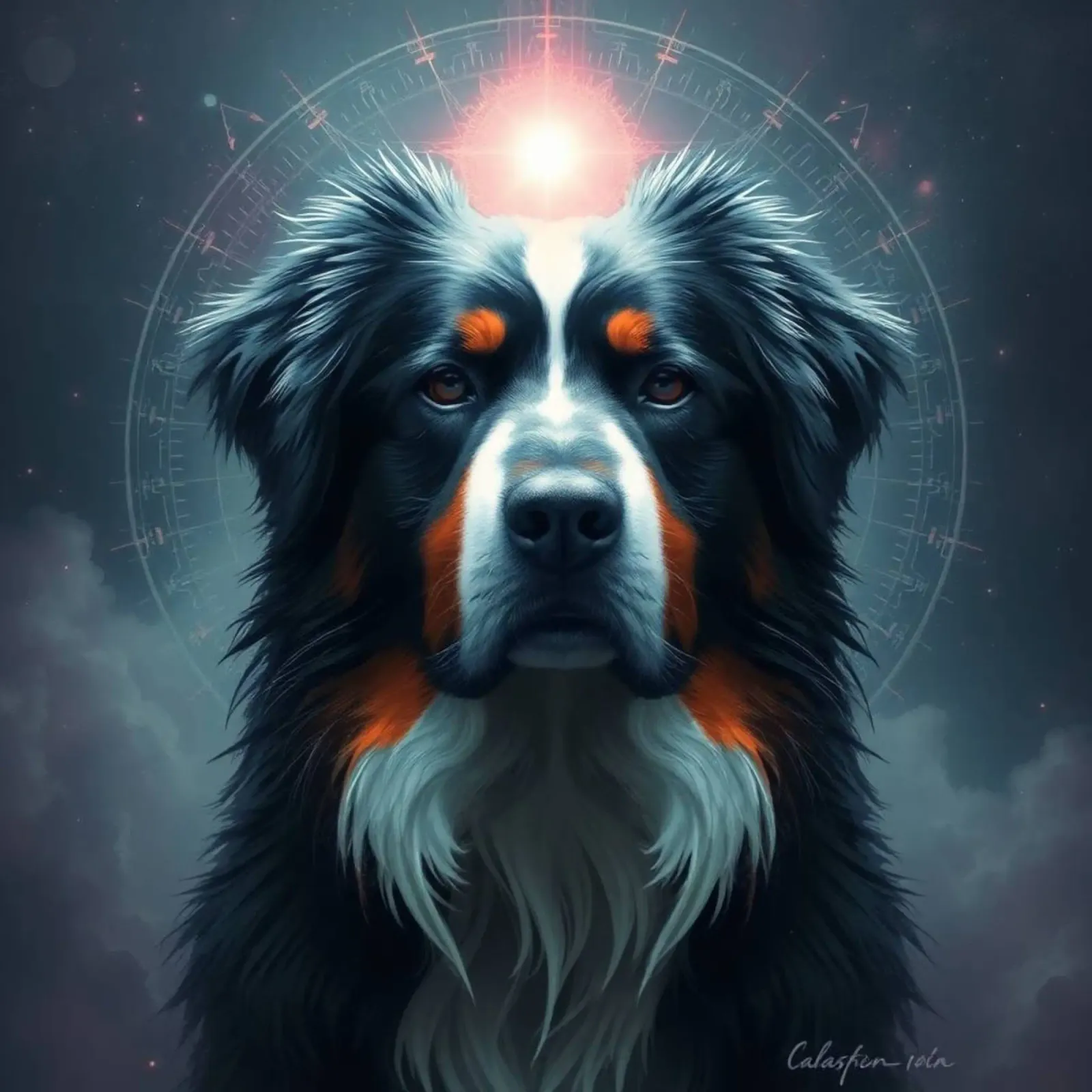 Bellissimo cane da montagna bernese #149 tela con Cornice a cassetta da Yumis.Beargang.and.Me