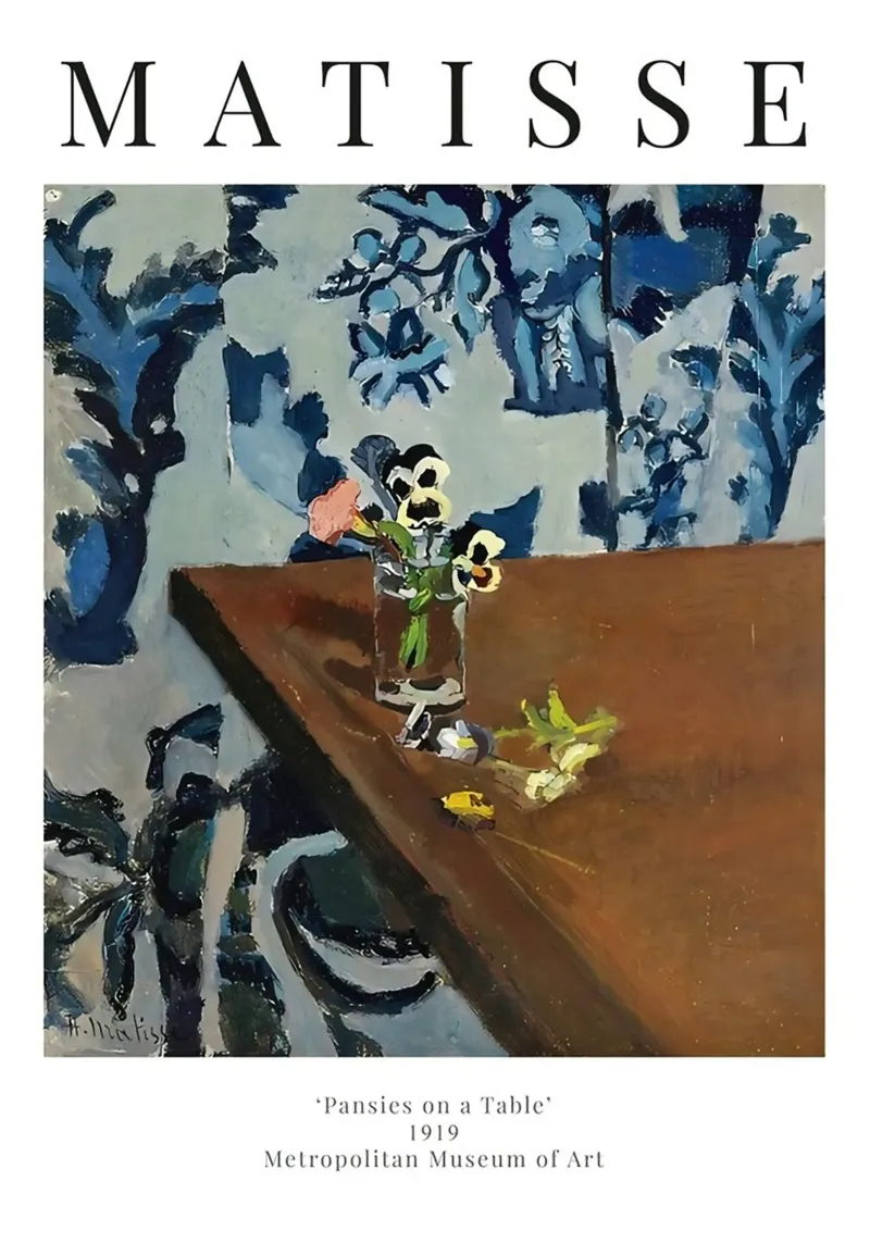 Henri Matisse - Mostra di viole su un tavolo pellicola backlit da Perdana shop