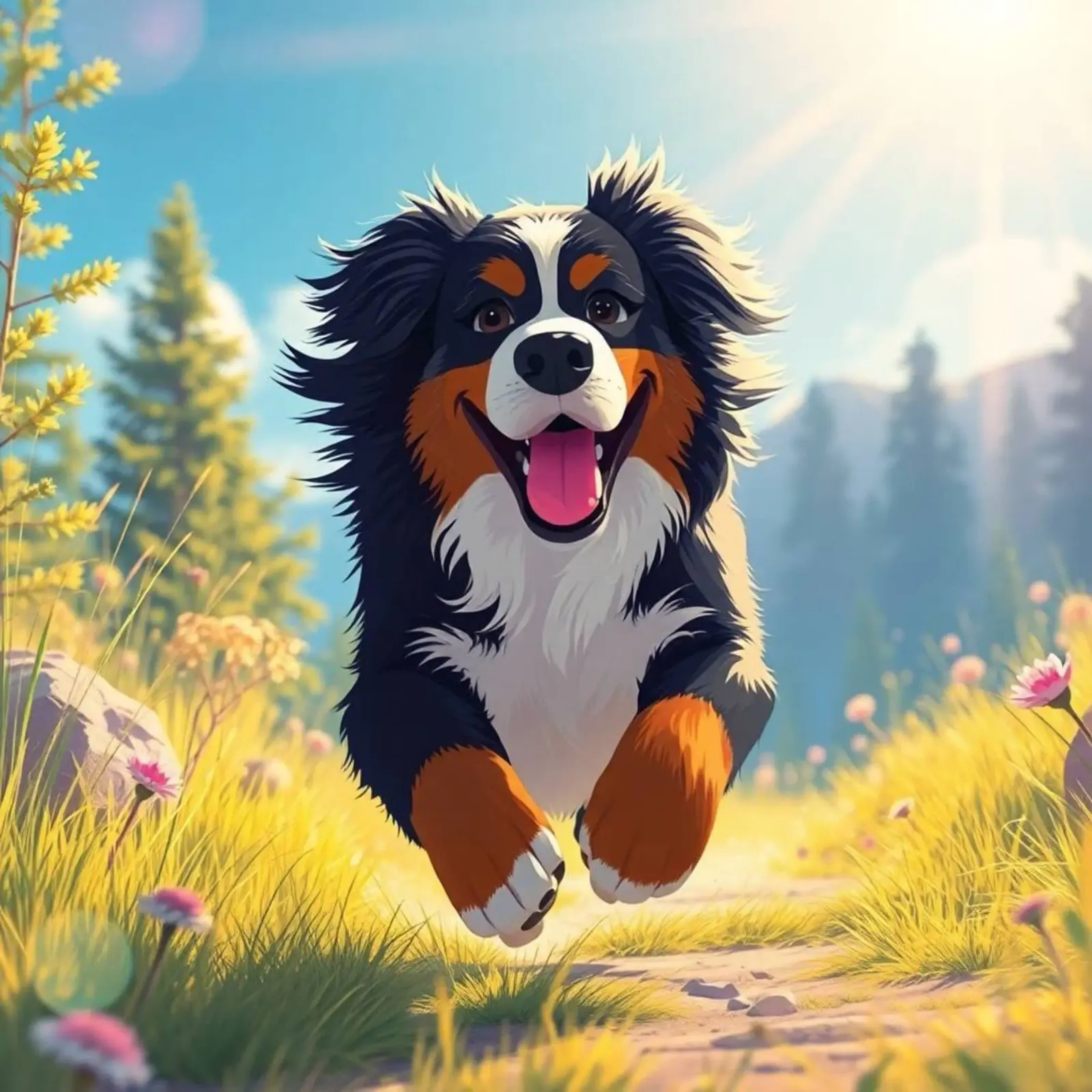 Bellissimo cane da montagna bernese #154 poster con telaio in legno da Yumis.Beargang.and.Me