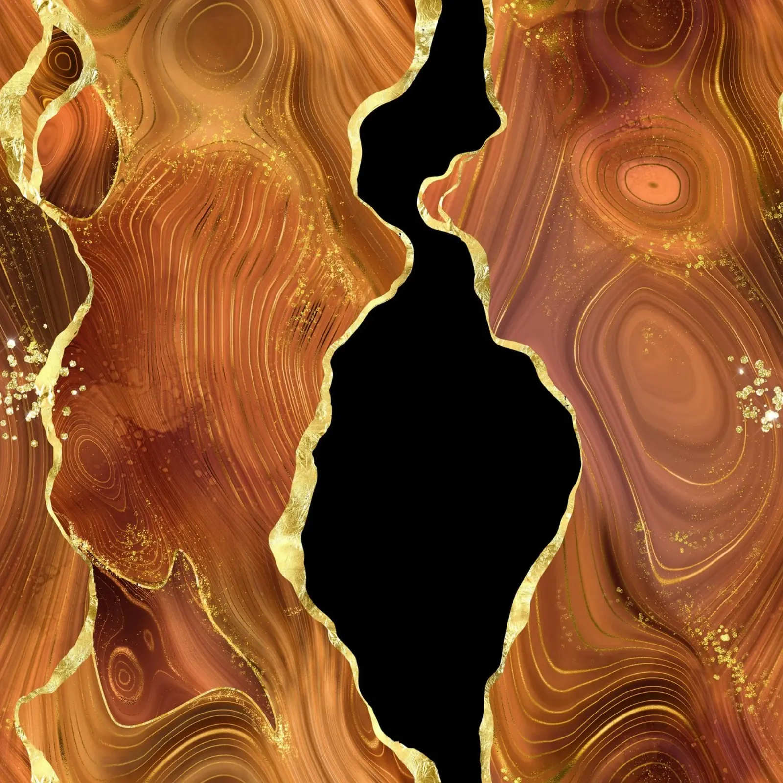 Texture Agate pailletée orange 04 poster avec cadre en aluminium de Gemstone Textures