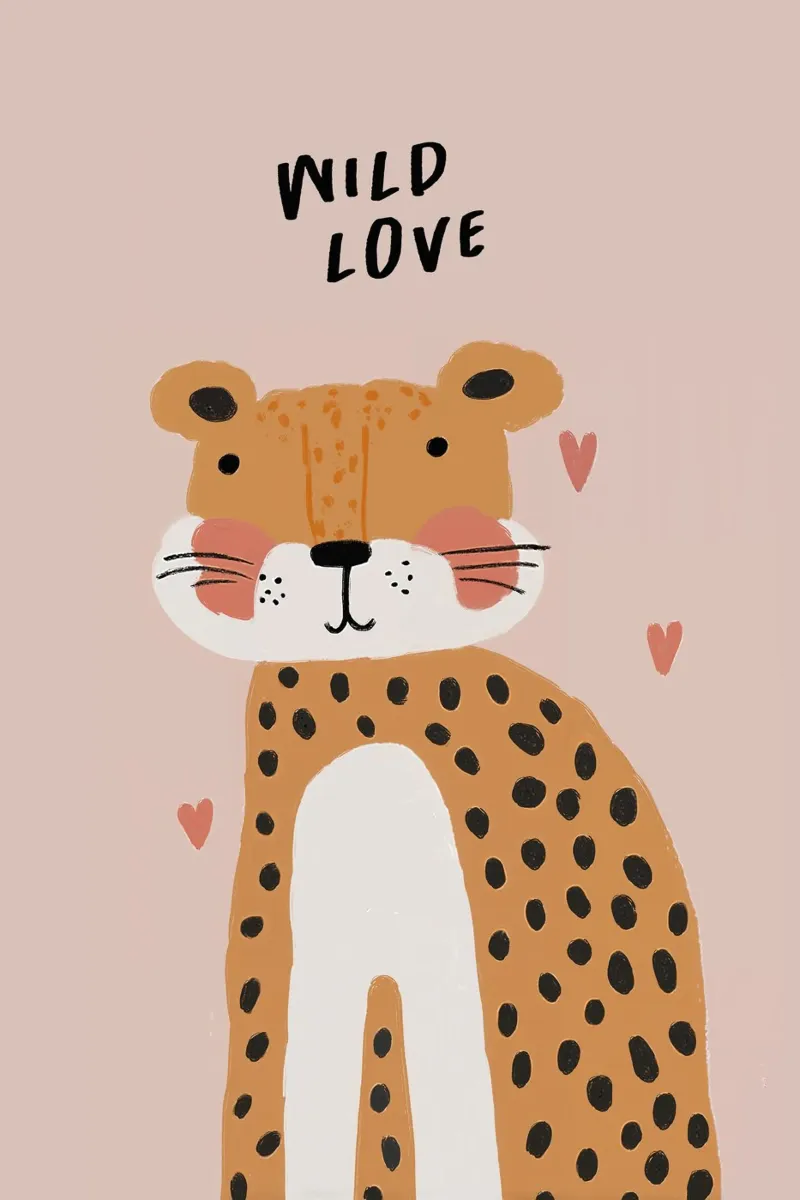 Wildlife Print, Cheetah Poster, kinderkamer muurkunst, Safari kunst acryl van Little Lola
