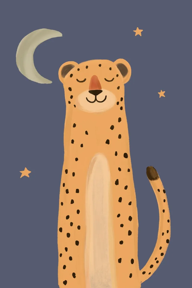 Celestial Cheetah Print, Nursery Wall Art, Playroom Decor canvas by Little Lola