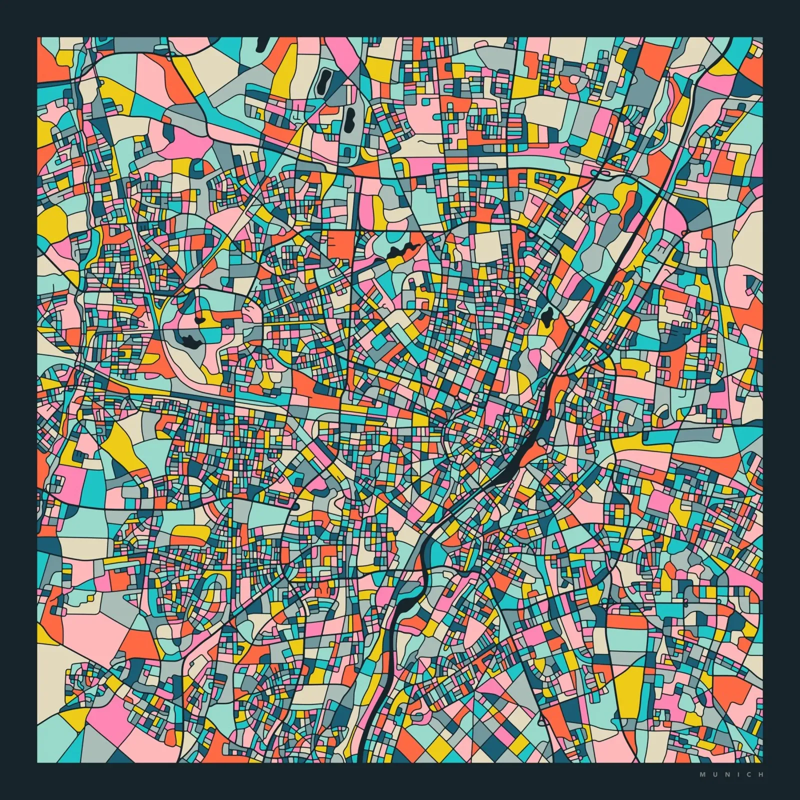 MAPPA DI MONACO plexiglass da Jazzberry Blue