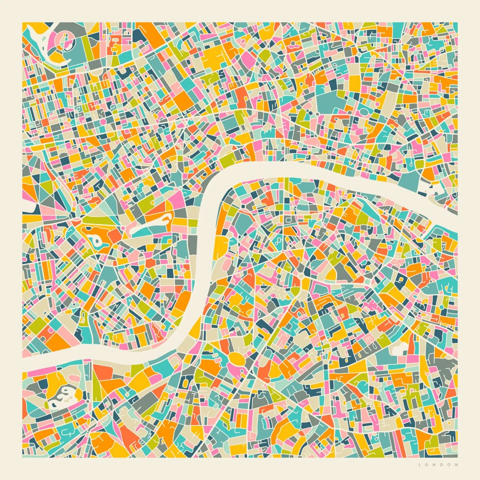 MAPPA DI LONDRA alluminio dibond da Jazzberry Blue