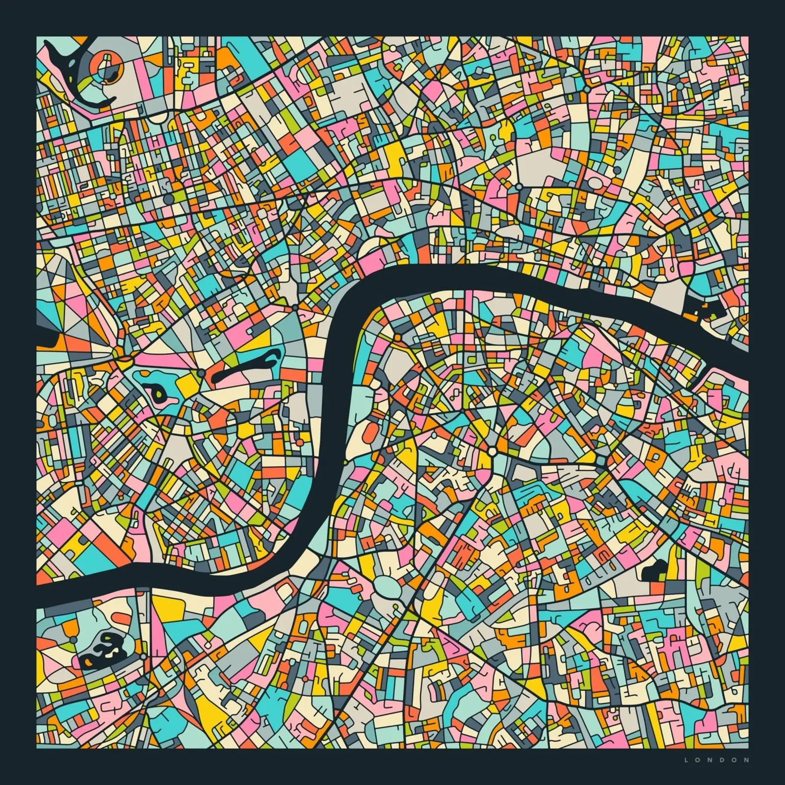 MAPPA DI LONDRA alluminio dibond da Jazzberry Blue