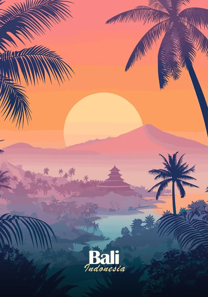 palm trees sunset sun silhouette canvas by Kirsten C Nolan