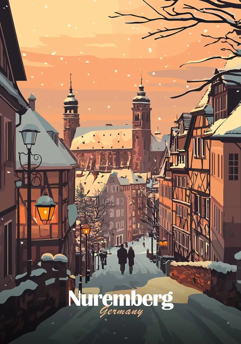 Norimberga Germania neve inverno pellicola backlit da Kirsten C Nolan