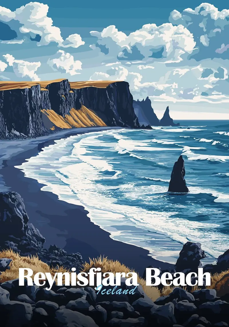 onde della spiaggia scogliere di sabbia nera pellicola backlit da James Isaac Jackson