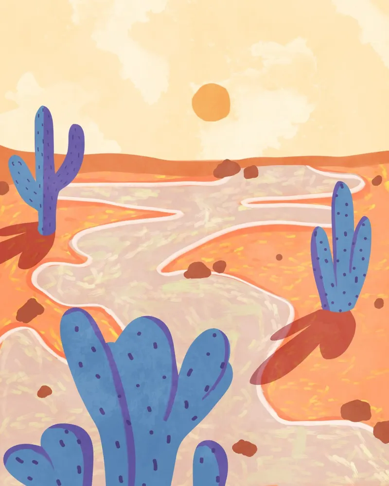 Path Through the Painted Desert canvas with Floater frame by Kintsugi99