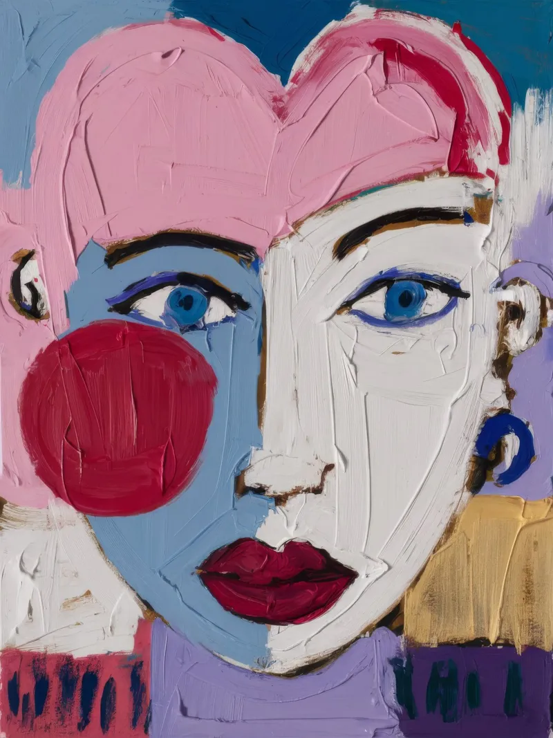 Vibrant Expressionist Face canvas by Lunar Templar