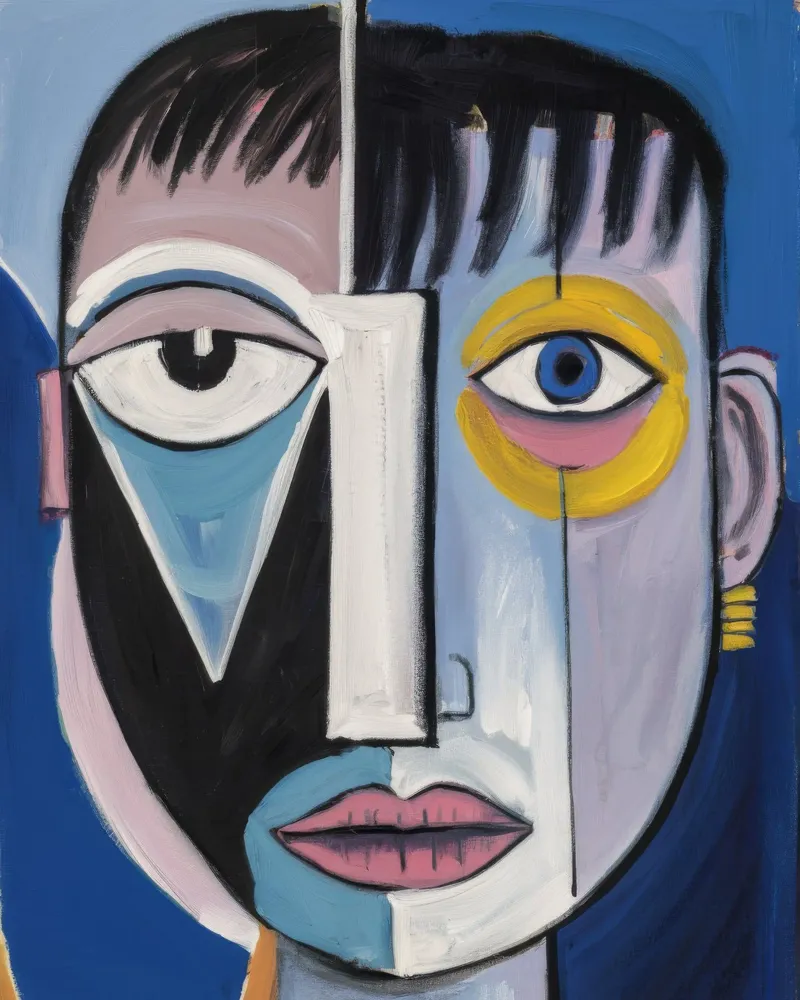 Abstract Geometric Face canvas by Lunar Templar