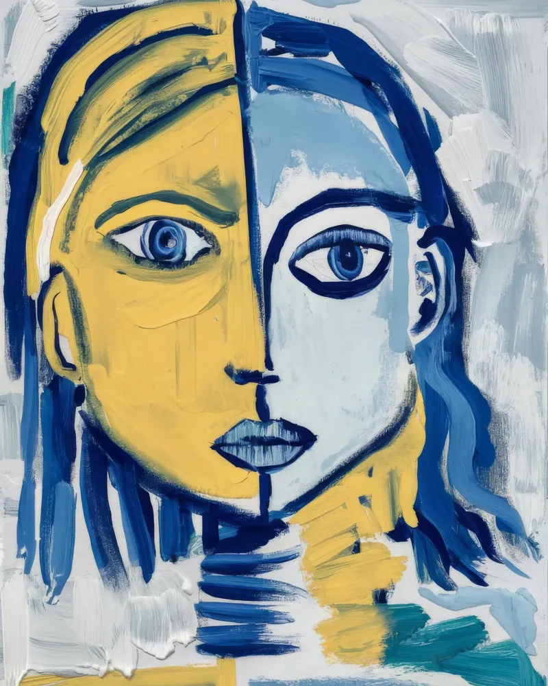 Playful Abstract Face canvas by Lunar Templar