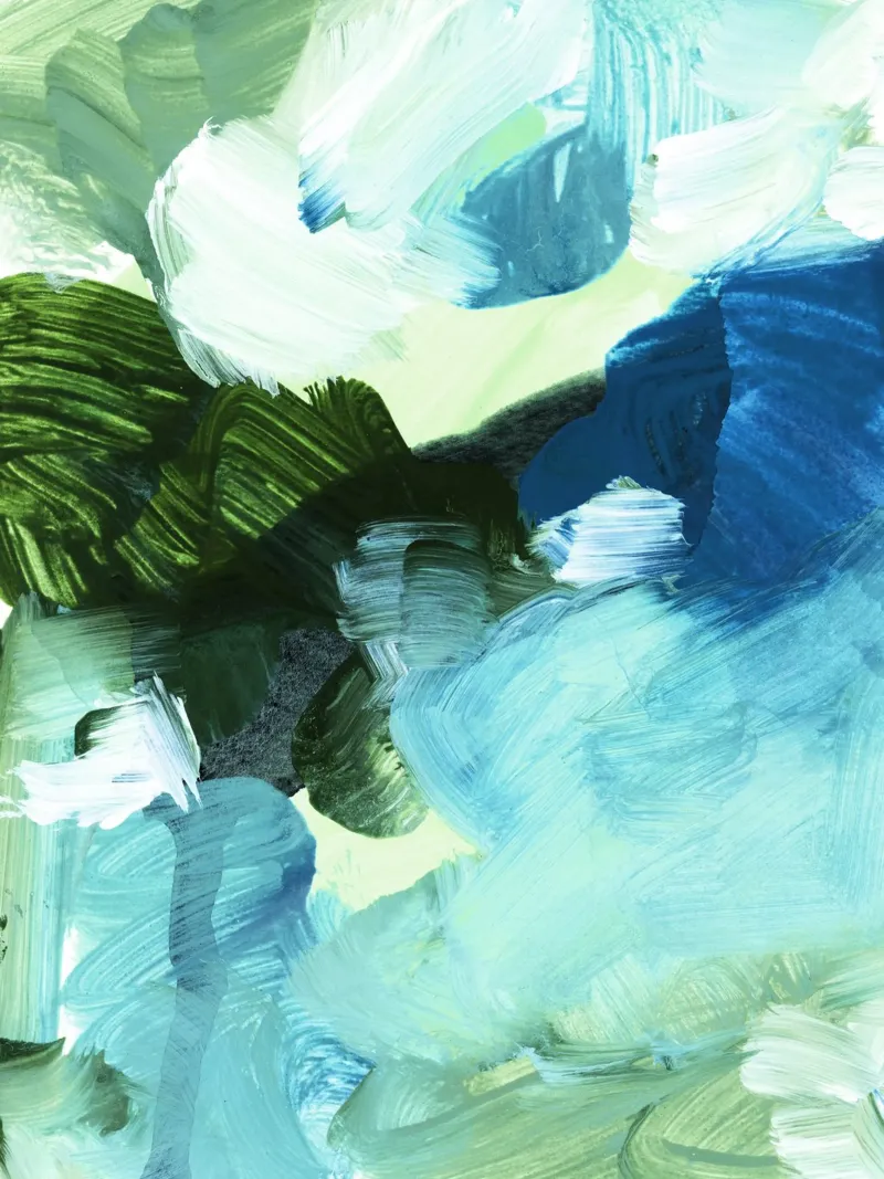 bluegreen brushstrokes alluminio dibond da IRIS LEHNHARDT FINE ART