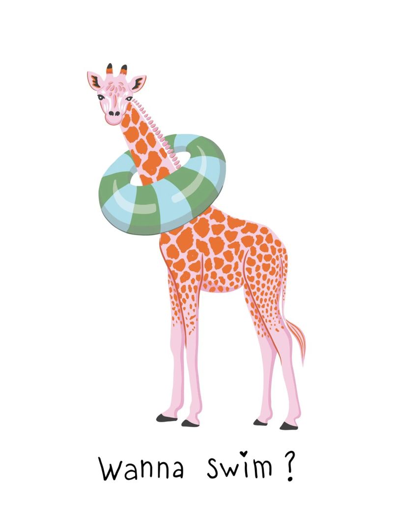 Wanna swim? Giraffe with float plexiglass da Vivdesign