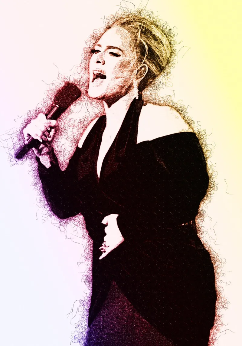 Scribble of ADELE canvas with Floater frame by neonartroom