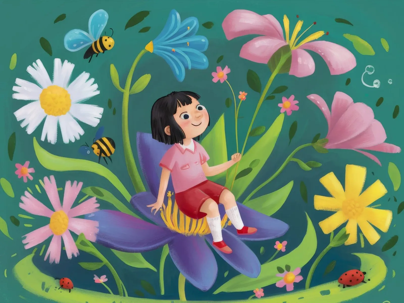 Whimsical Garden Serenity hahnemühle by Ivory Frame