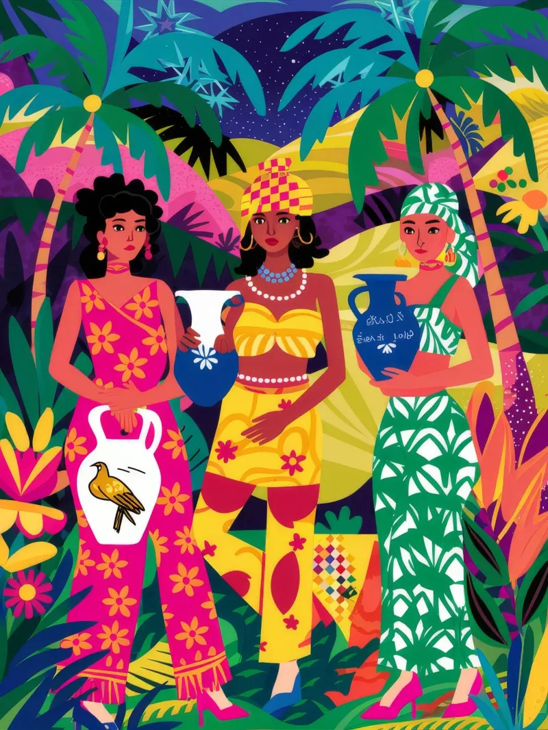 Vibrant Sisterhood Unity canvas by Ivory Frame