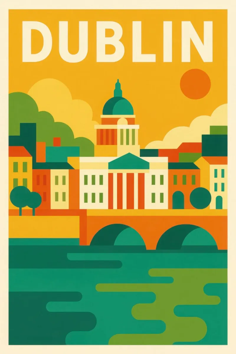 DUBLIN - Vibrierende Eleganz am Ufer des Liffey Poster von JETLAG | affiches voyage