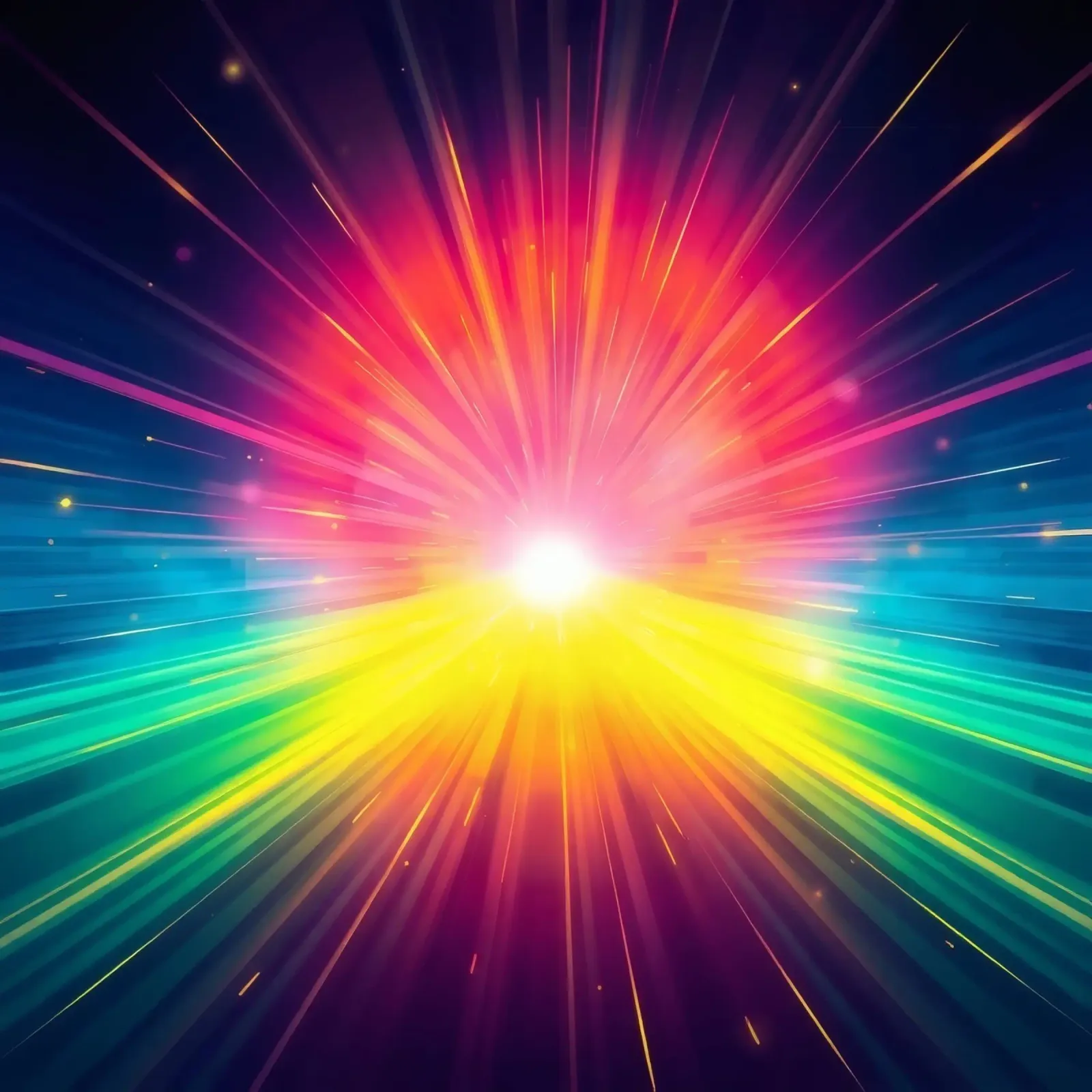 Bright explosion of colors radiating from a central point canvas by DesignDoodle
